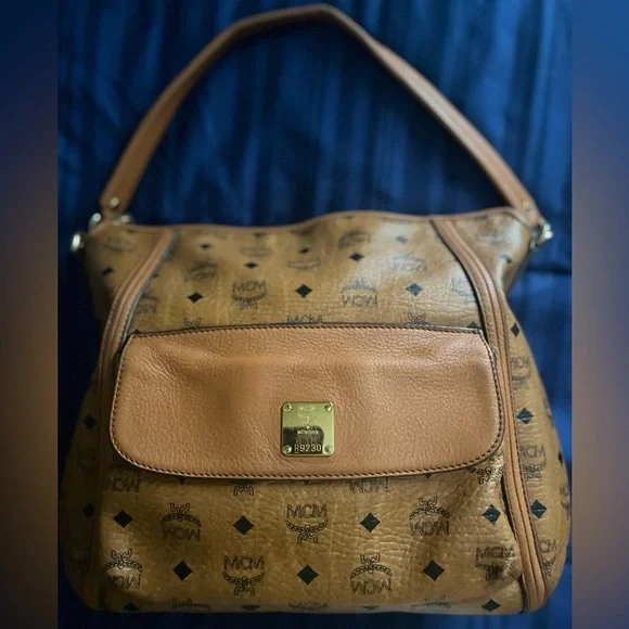 PRE LOVED COGNAC MCM SHOULDER BAG - Picture 2 of 8